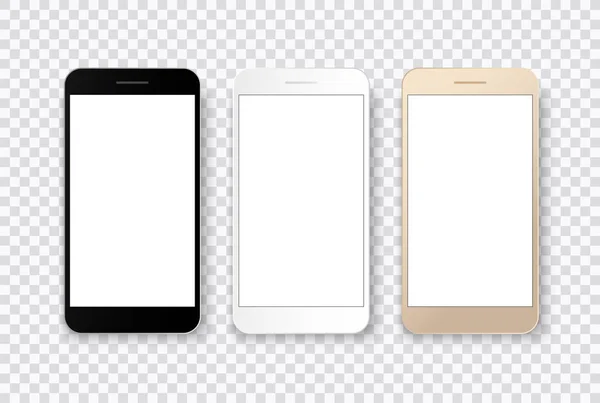 Realistyczne smartfonów. Płaskie kreskówka, ilustracji wektorowych na tle. — Wektor stockowy