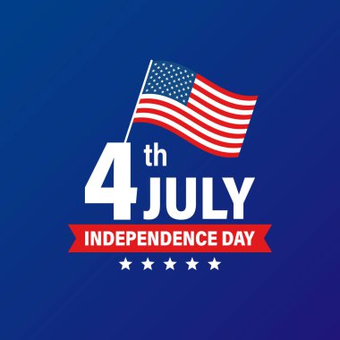 ABD Bağımsızlık Günü 4 Temmuz tatili. Amerika Birleşik Devletleri bayrağı. Mutlu bağımsızlık günü afiş. Anma günü. Amerikan geçmişi. Vektör çizimi.