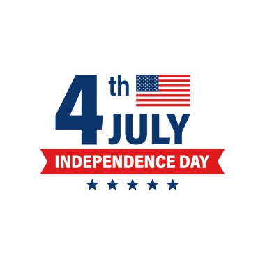 ABD Bağımsızlık Günü 4 Temmuz tatili. Amerika Birleşik Devletleri bayrağı. Mutlu bağımsızlık günü afiş. Anma günü. Amerikan geçmişi. Vektör çizimi.