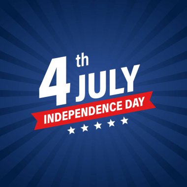 ABD Bağımsızlık Günü 4 Temmuz tatili. Amerika Birleşik Devletleri bayrağı. Mutlu bağımsızlık günü afiş. Anma günü. Amerikan geçmişi. Vektör çizimi.