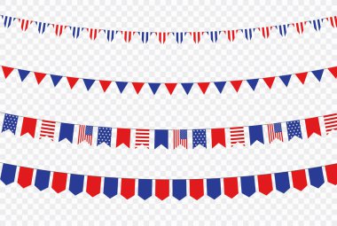 ABD Bağımsızlık Günü 4 Temmuz tatili. Amerika Birleşik Devletleri bayrağı. Mutlu bağımsızlık günü afiş. Anma günü. Amerikan geçmişi. Vektör çizimi.