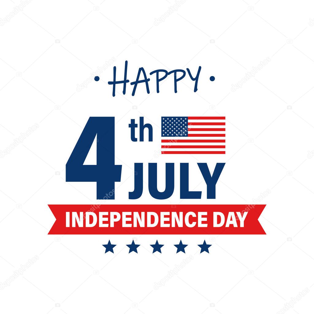 USA Independence Day 4th of July holiday. United states of America flag. Happy independence day banner. Memorial day. American background. Vector illustration