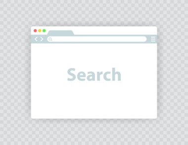 Tarayıcı penceresi. Düz stil içinde örümcek ağı kaş. Pencere kavramı Internet tarayıcısı. Mockup ekran tasarımı. Vektör illüstrasyon kavramı.