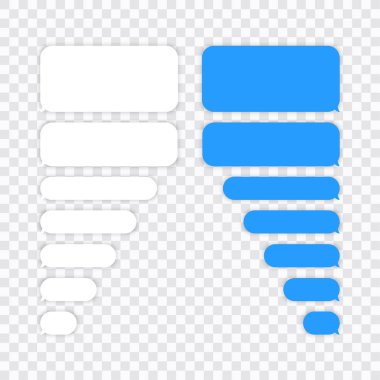 Mesaj sohbet ilerler messenger için vektör simgeleri. İleti sohbeti için şablon. Vektör çizimi.