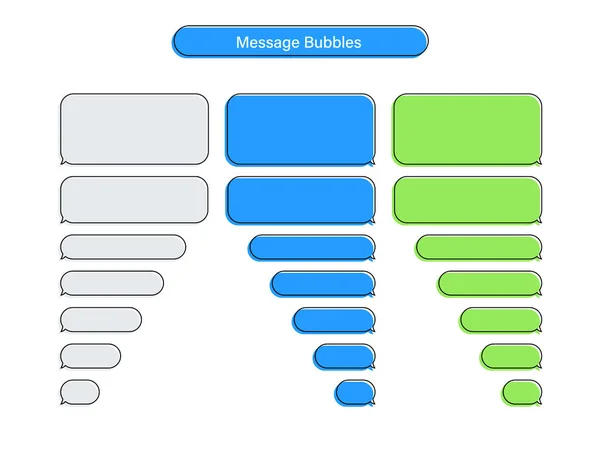 Mensagem bate-papo bolhas ícones vetoriais para messenger. Modelo para chat de mensagens. Ilustração vetorial . —  Vetores de Stock