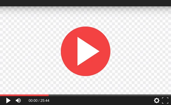 Video Player para web site. Modelo de interface para aplicações web e móveis. Desenho plano, ilustração vetorial sobre fundo . — Vetor de Stock