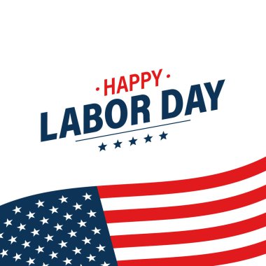 İşçi Bayramı tatil afişi. Mutlu emek günü tebrik kartı. Abd bayrağı. Amerika Birleşik Devletleri. İş, iş. Vektör çizimi.