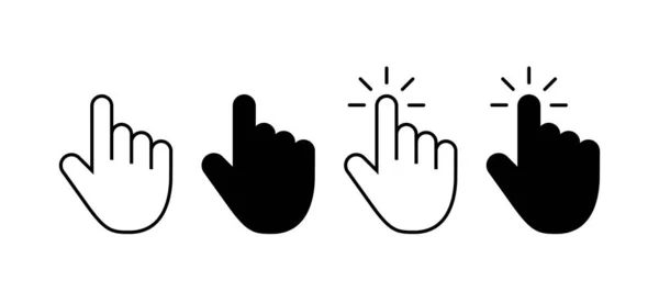 Souris d'ordinateur cliquez sur le curseur gris icônes flèche définir et charger des icônes. Icône du curseur. Illustration vectorielle. Souris cliquez sur le curseur collection. — Image vectorielle