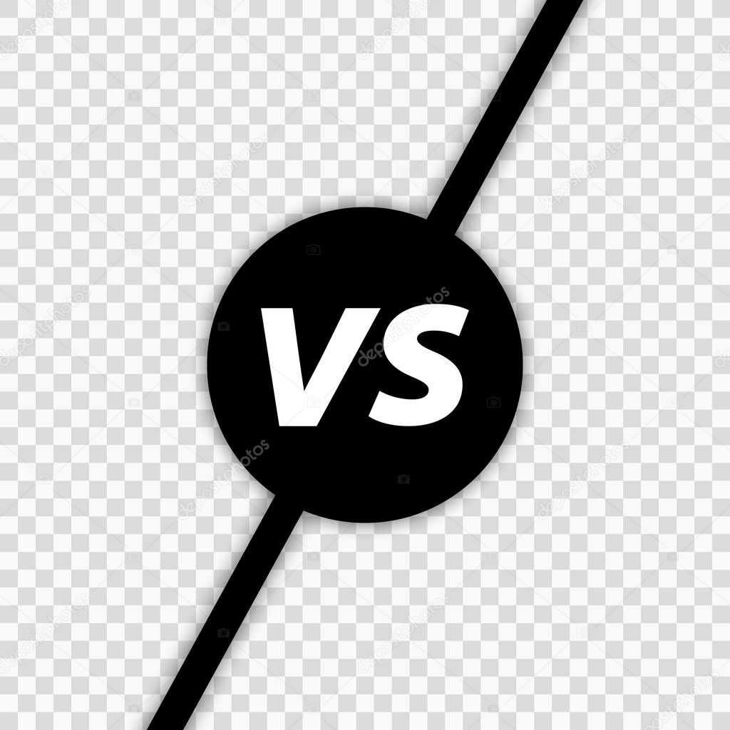 Versus VS letters fight. Versus text brush painting letters. VS in transparent background. Vector illustration