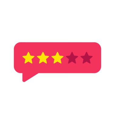 Geri bildirim veya Derecelendirme. Rütbe, memnuniyet derecesi düzeyi. Beş yıldızlı müşteri ürün derecelendirme incelemesi. 5 yıldızlı derecelendirme simgesi. Vektör çizimi.