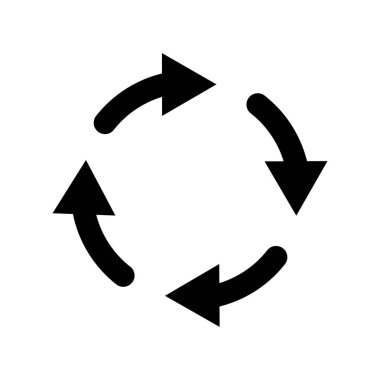 Daire ok simgesi. Pictogram yenileme yeniden yükleyin. Web siteleri için öğe. Vektör çizimi.