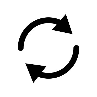 Daire ok simgesi. Pictogram yenileme yeniden yükleyin. Web siteleri için öğe. Vektör çizimi.