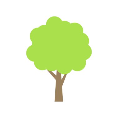 Ağaç simgesi. Yeşil bitkilerin, ormanın simgesi. Ağaçlar çizimler. Doğa. Vektör çizimleri.