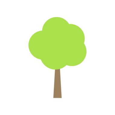 Ağaç simgesi. Yeşil bitkilerin, ormanın simgesi. Ağaçlar çizimler. Doğa. Vektör çizimleri.