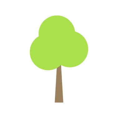 Ağaç simgesi. Yeşil bitkilerin, ormanın simgesi. Ağaçlar çizimler. Doğa. Vektör çizimleri.