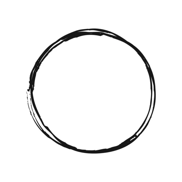 Handgezeichnetes Skizzenset für Kreislinien. kreisförmiges Kritzelkritzeln runde Kreise für das Gestaltungselement von Notizzetteln. Vektorillustration. — Stockvektor