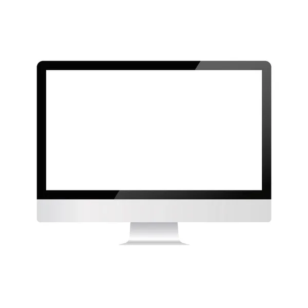 Computer icon. Electronic devices, web design vector template with computer. Flat design, vector illustration on background. — Stock Vector
