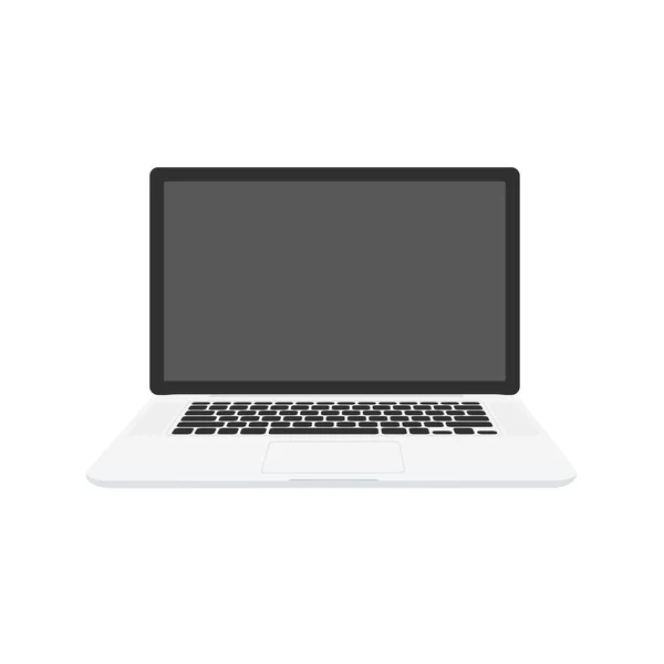 Ícone do portátil. Dispositivo eletrônico, modelo de vetor de web design com laptop. Desenho plano, ilustração vetorial sobre fundo . —  Vetores de Stock