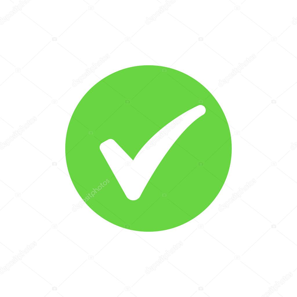 Approved icon. Profile Verification. Accept badge. Quality icon. Check mark. Sticker with tick. Check mark or red cross. Vector illustration