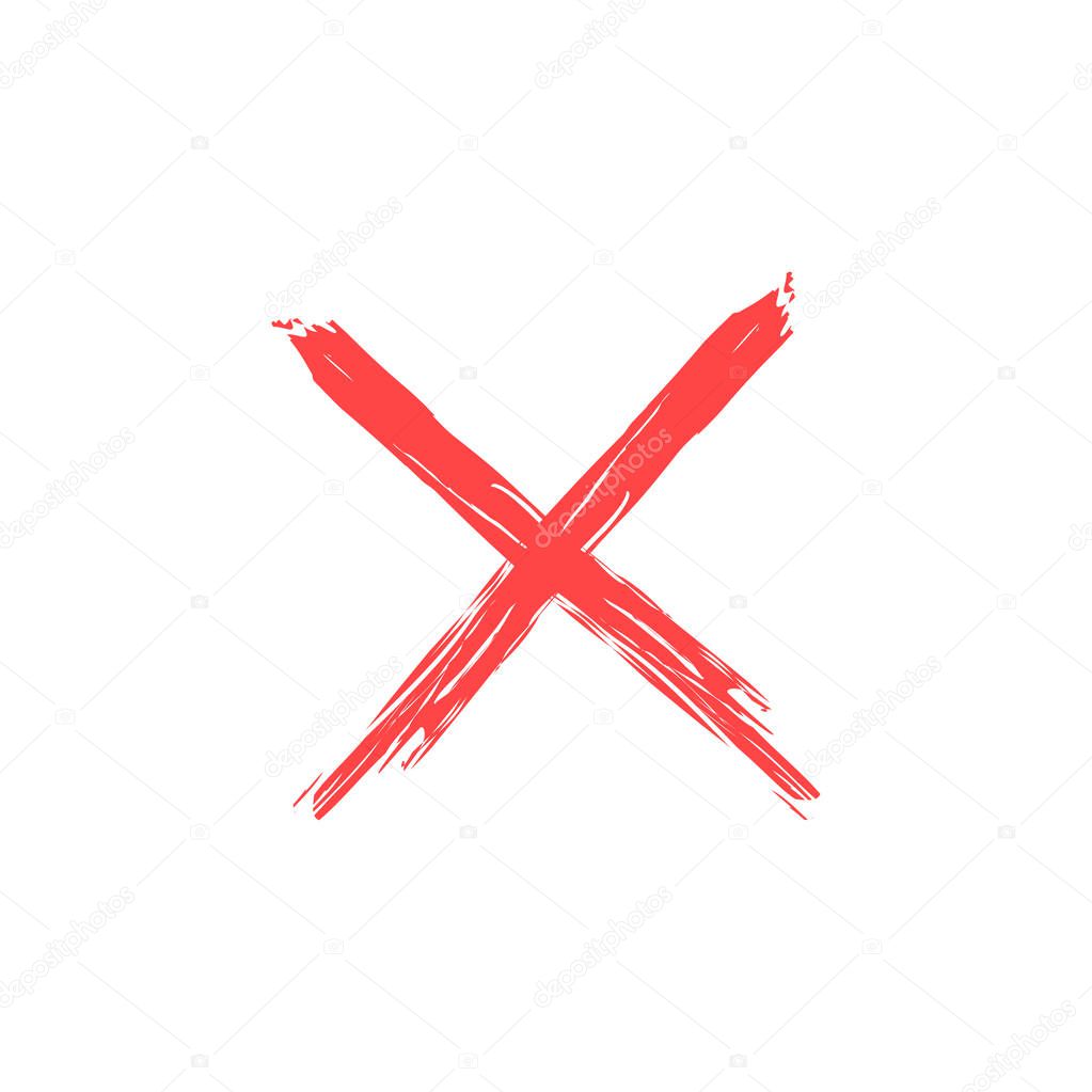 Green check mark and red cross icon set. Approved icon. Circle and square. Sticker with tick. Tick symbol in green color. Vector illustration