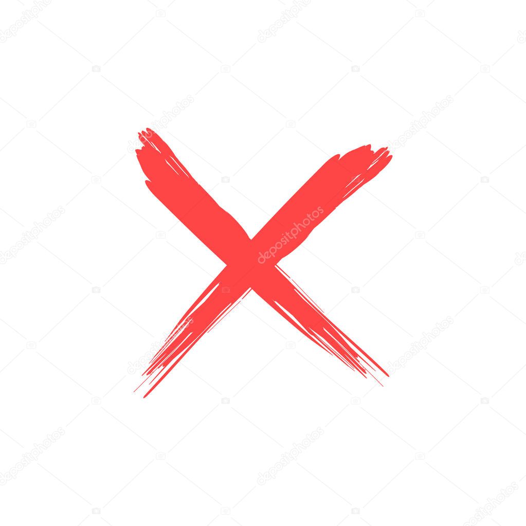 Green check mark and red cross icon set. Approved icon. Circle and square. Sticker with tick. Tick symbol in green color. Vector illustration