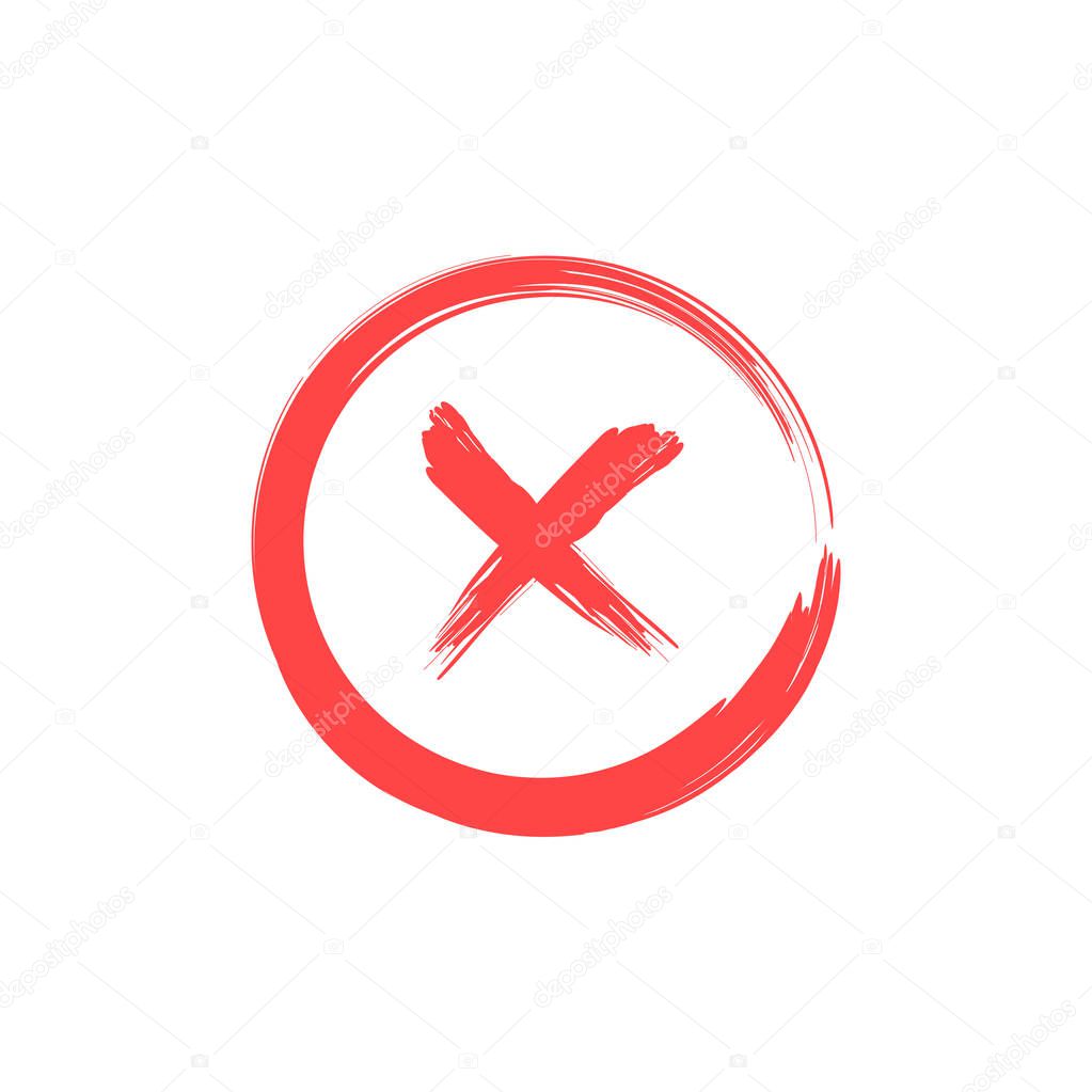 Green check mark and red cross icon set. Approved icon. Circle and square. Sticker with tick. Tick symbol in green color. Vector illustration