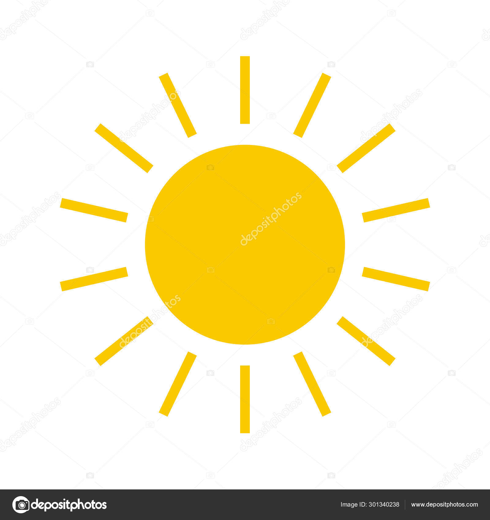 Sun icon. Yellow sun star icon. Summer, sunlight, nature, sky. Vector ...