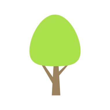 Ağaç simgesi. Yeşil bitkilerin, ormanın simgesi. Ağaçlar çizimler. Doğa. Vektör çizimleri.