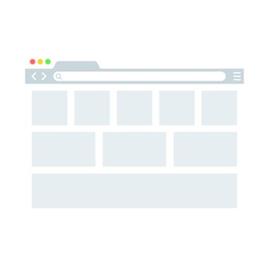 Tarayıcı penceresi. Düz stil içinde örümcek ağı kaş. Pencere kavramı Internet tarayıcısı. Mockup ekran tasarımı. Vektör illüstrasyon kavramı.