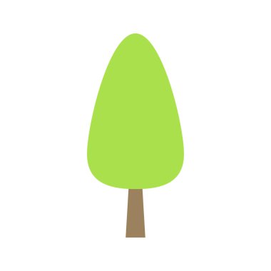 Ağaç simgesi. Yeşil bitkilerin, ormanın simgesi. Ağaçlar çizimler. Doğa. Vektör çizimleri.