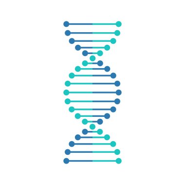 DNA soyut strand sembol kümesi. Vektör çizim.