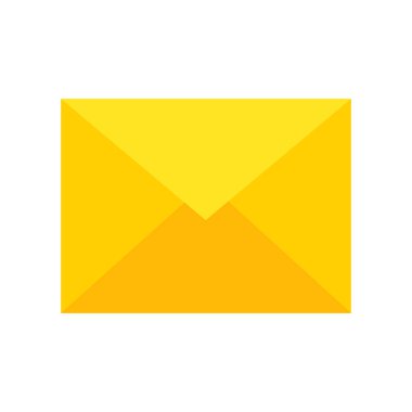 Kapalı bir harf resmi ile zarf simgeleri. Bir zarfın içinde kağıt belge. Yazışma veya ofis belgelerinin teslimi. Vektör çizimi.