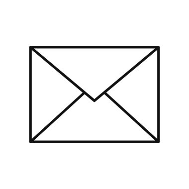 Kapalı bir harf resmi ile zarf simgeleri. Bir zarfın içinde kağıt belge. Yazışma veya ofis belgelerinin teslimi. Vektör çizimi.