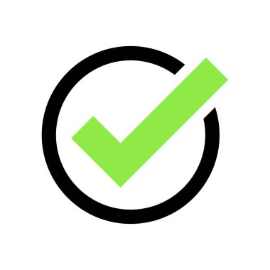 Onaylı simge. Profil Doğrulama. Rozeti kabul et. Kalite simgesi. Onay işareti. Kene ile etiket. Onay işareti veya kırmızı haç. Vektör çizimi.