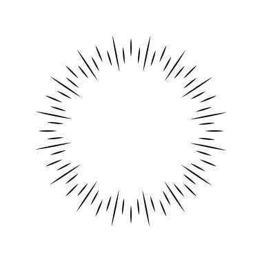 Sunburst simgesi. Sunburst en iyi kalite. Yıldız, havai fişek patlaması, logo, amblem, etiket. Web afişi. Vektör İllüstrasyonu.