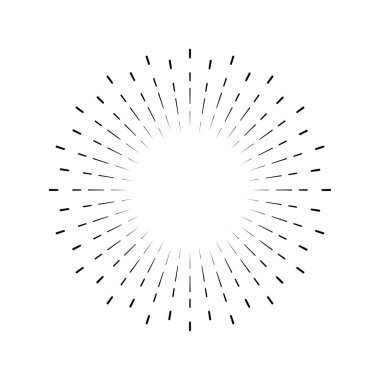 Sunburst simgesi. Sunburst en iyi kalite. Yıldız, havai fişek patlaması, logo, amblem, etiket. Web afişi. Vektör İllüstrasyonu.