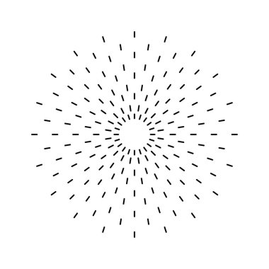 Sunburst simgesi. Sunburst en iyi kalite. Yıldız, havai fişek patlaması, logo, amblem, etiket. Web afişi. Vektör İllüstrasyonu.
