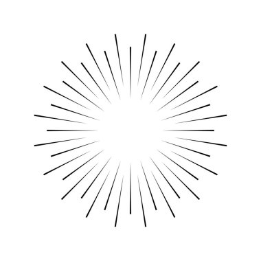 Sunburst simgesi. Sunburst en iyi kalite. Yıldız, havai fişek patlaması, logo, amblem, etiket. Web afişi. Vektör İllüstrasyonu.
