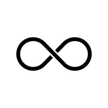 Sonsuzluk simgesi simgesi. Sınırsız sonsuzluk, sonsuz, logo. Vektör çizimi.