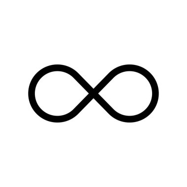 Sonsuzluk simgesi simgesi. Sınırsız sonsuzluk, sonsuz, logo. Vektör çizimi.