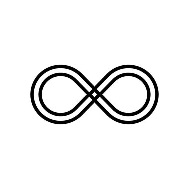 Sonsuzluk simgesi simgesi. Sınırsız sonsuzluk, sonsuz, logo. Vektör çizimi.