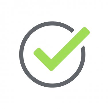 Yeşil onay işareti ve kırmızı çapraz simge kümesi. Onaylı simge. Daire ve kare. Kene ile etiket. Yeşil renkte işareti ni işaretleyin. Vektör çizimi.