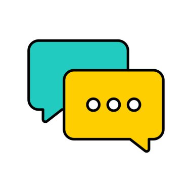 En iyi sohbet konuşma kabarcık simgesi. İleti şablonu, sohbet kutuları simgelerini baloncuklar. Sohbet, baloncuk, konuşma, mesaj. Vektör çizimi.