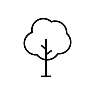 Ağaç simgesi. Yeşil bitkilerin, ormanın simgesi. Ağaçlar çizimler. Doğa. Vektör çizimleri.