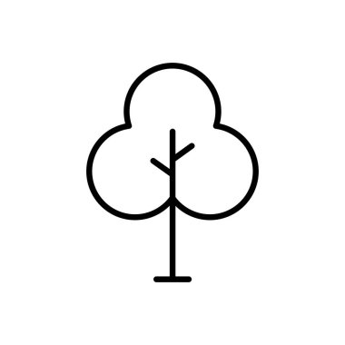 Ağaç simgesi. Yeşil bitkilerin, ormanın simgesi. Ağaçlar çizimler. Doğa. Vektör çizimleri.