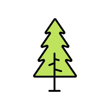 Ağaç simgesi. Yeşil bitkilerin, ormanın simgesi. Ağaçlar çizimler. Doğa. Vektör çizimleri.