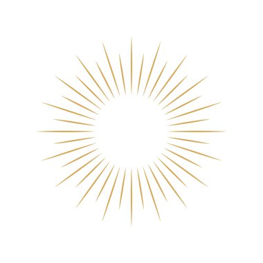 Sunburst simgesi. Sunburst en iyi kalite. Yıldız, havai fişek patlaması, logo, amblem, etiket. Web afişi. Vektör İllüstrasyonu.