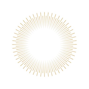 Sunburst simgesi. Sunburst en iyi kalite. Yıldız, havai fişek patlaması, logo, amblem, etiket. Web afişi. Vektör İllüstrasyonu.