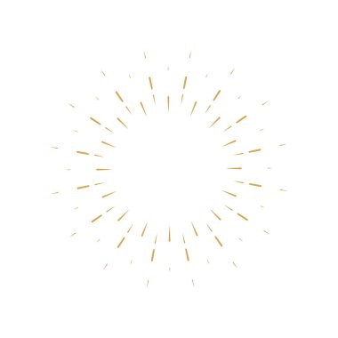 Sunburst simgesi. Sunburst en iyi kalite. Yıldız, havai fişek patlaması, logo, amblem, etiket. Web afişi. Vektör İllüstrasyonu.