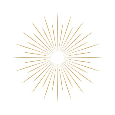 Sunburst simgesi. Sunburst en iyi kalite. Yıldız, havai fişek patlaması, logo, amblem, etiket. Web afişi. Vektör İllüstrasyonu.